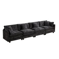 4-SITZER-SOFA DE-33976 modular Schwarz - Schwarz, Holzwerkstoff (380/84/75cm) - ComfortXL