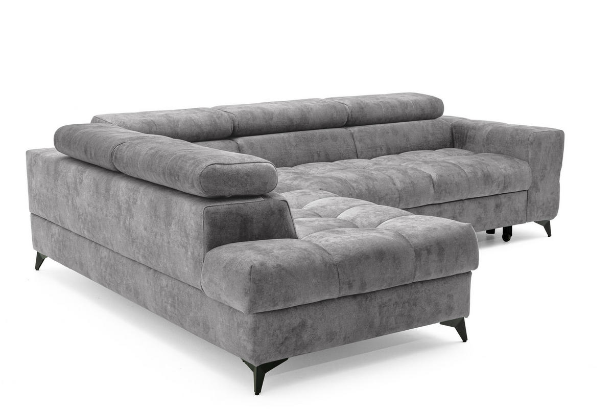 ECKSOFA Pudding Maxi mit Schlaffunktion und Bettkasten - Grau, Textil (350/203cm) - Muffo