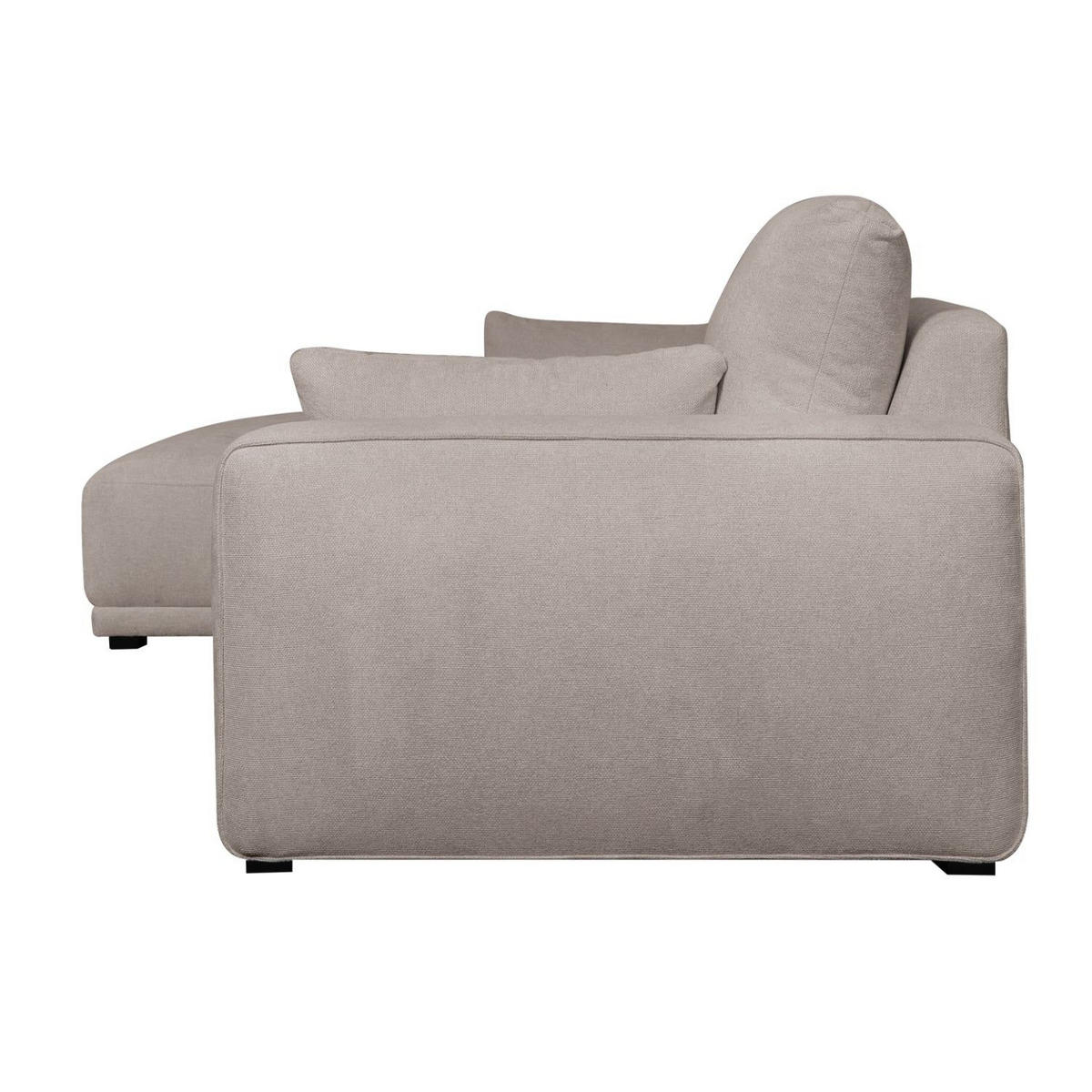 ECKSOFA Webstoff Sand - Beige/Schwarz, Holz/Textil (105/305cm) - Furnhouse