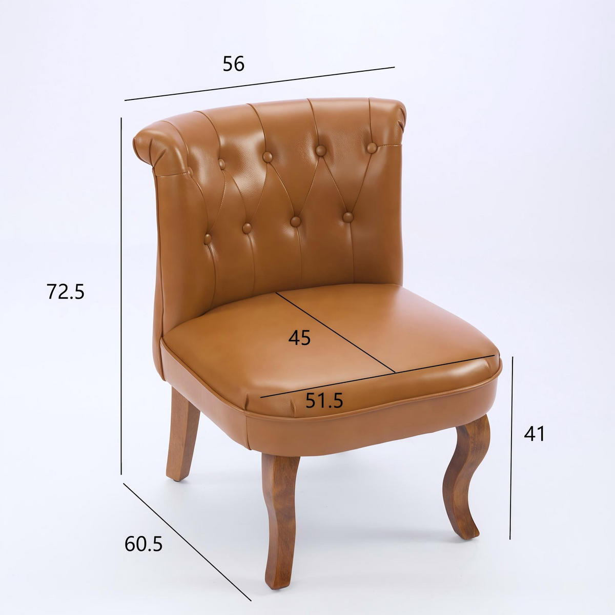 STUHL Echtleder mit Massivholzbeinen, DE-42328, Hellbraun - Hellbraun, Holzwerkstoff (60/72/56cm) - ComfortXL