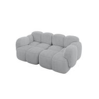 2-SITZER modulares Sofa Miko-S1 214x118x75 cm Grau Cord - Anthrazit/Schwarz, Holzwerkstoff/Kunststoff (214/75/118cm) - ALTDECOR