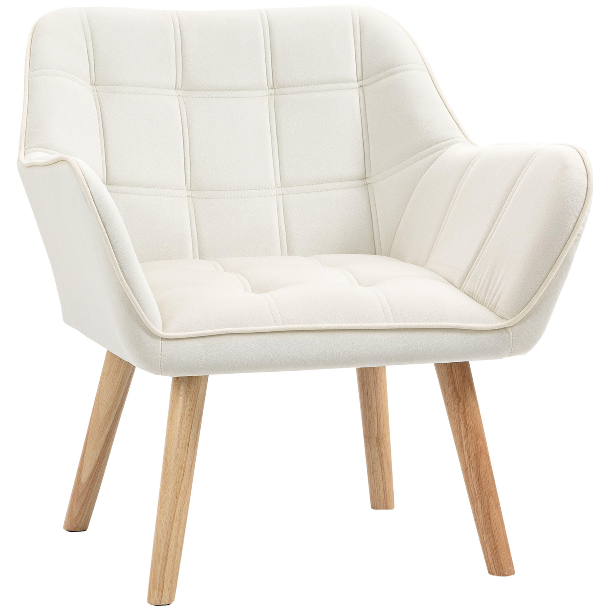 EINZELSESSEL, Relaxsessel, Sessel, Creme - Creme, Kunststoff (62/72.5/64cm) - HOMCOM