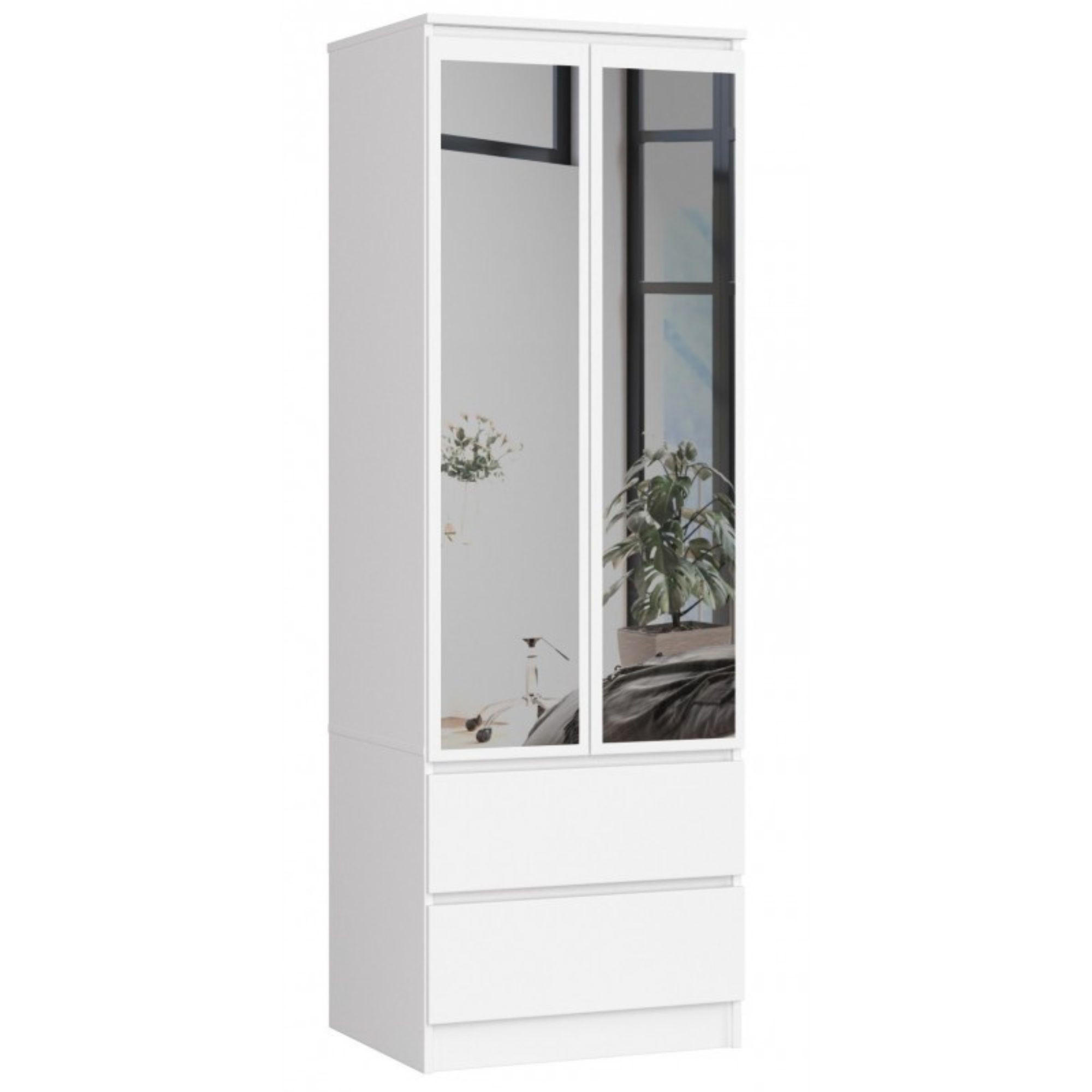 Akord Kleiderschrank Weiß 60x180x51 cm