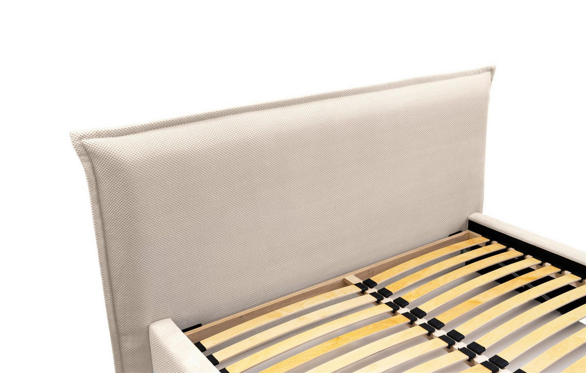POLSTERBETT Amada In Pop - Beige, Holzwerkstoff/Textil (140/200cm) - Fun Möbel
