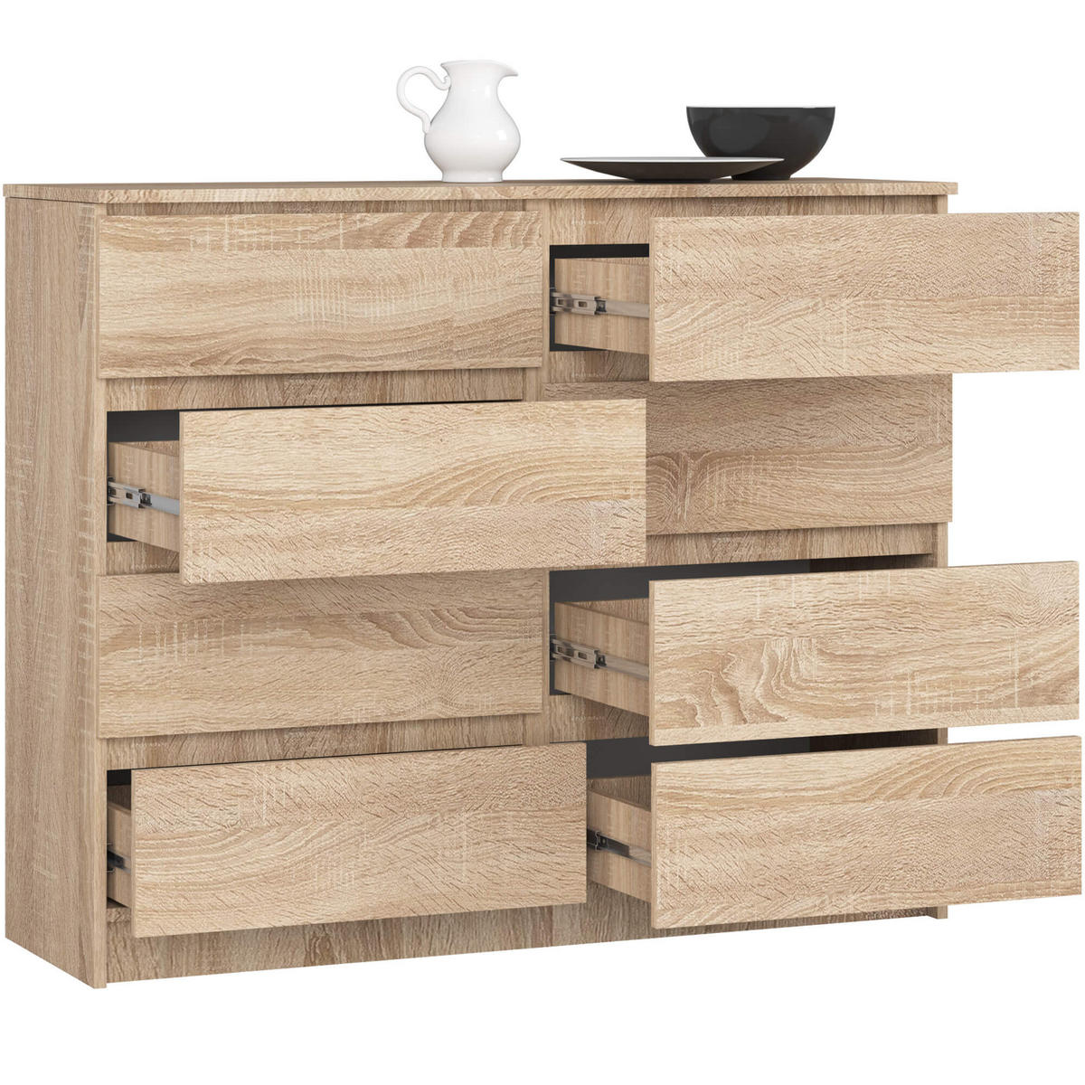 KOMMODE Eiche Sonoma 99/120/40 - Sonoma Eiche, Holzwerkstoff (120/99/40cm) - RAUMHIRSCH FURNITURE