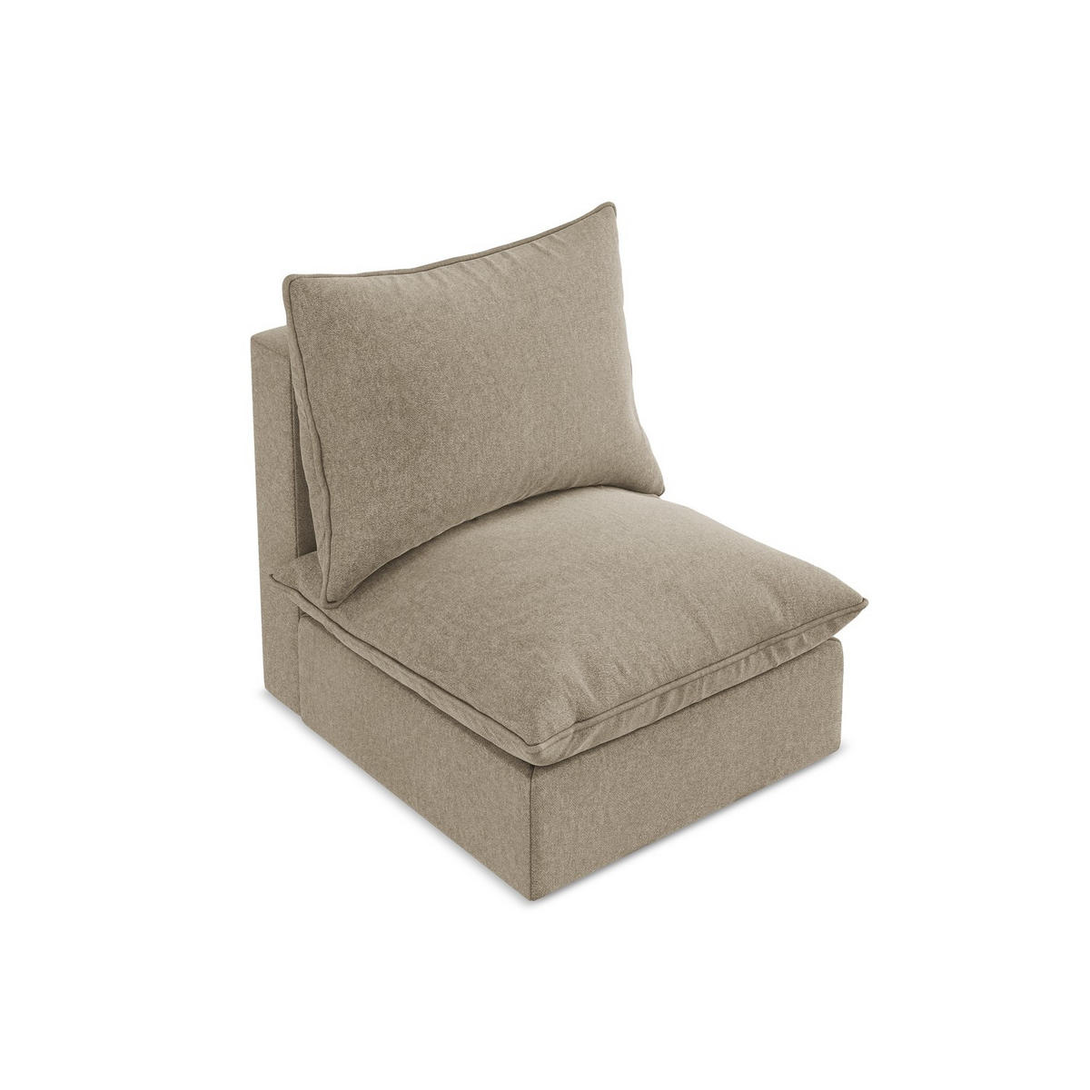 SOFAELEMENT Samt Stoff Beige - Beige/Schwarz, Holzwerkstoff/Kunststoff (75/77/90cm) - LaMiaSofa