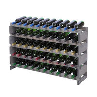 WEINREGAL VINOTECA FLEX PRO HxBxT 65x103x28cm 50 Flaschen auf 5 Ebene Grau - Grau, Holz (103/65/28cm) - PROREGAL