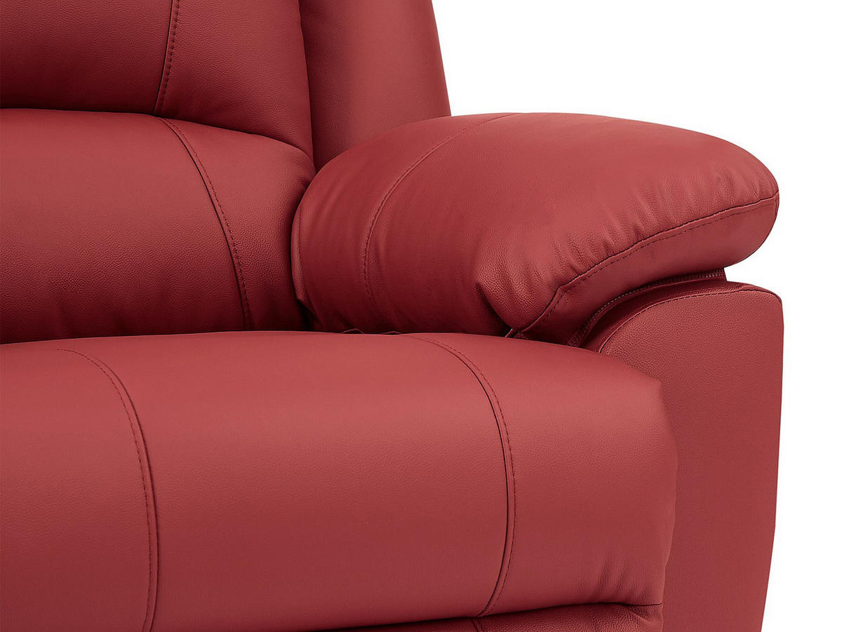 RELAXSESSEL - 1 Person - leder - rot Aroma - Rot, Leder (102/97/99cm) - Vente-Unique