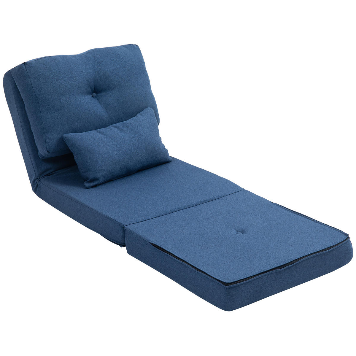 SCHLAFSESSEL DE-14581 mit 5-fach verstellbarer Rückenlehne Dunkelblau - Blau, Textil (80/56/60cm) - ComfortXL