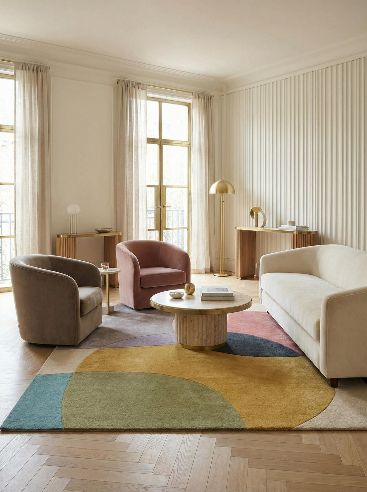 WOLLTEPPICH Abstrakt-Design mit farbakzente AIRE, Multi 160x230 cm - Multicolor, Textil (160/230cm) - KADIMA DESIGN