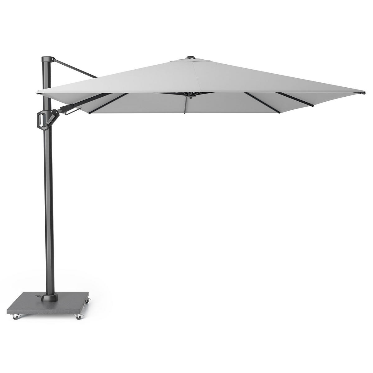 AMPELSCHIRM rechteckig 3.5 x 2.6 m Challenger T² Basic 360° kippbar hellgrau/anthrazit - Hellgrau, Metall (260/350cm) - Platinum