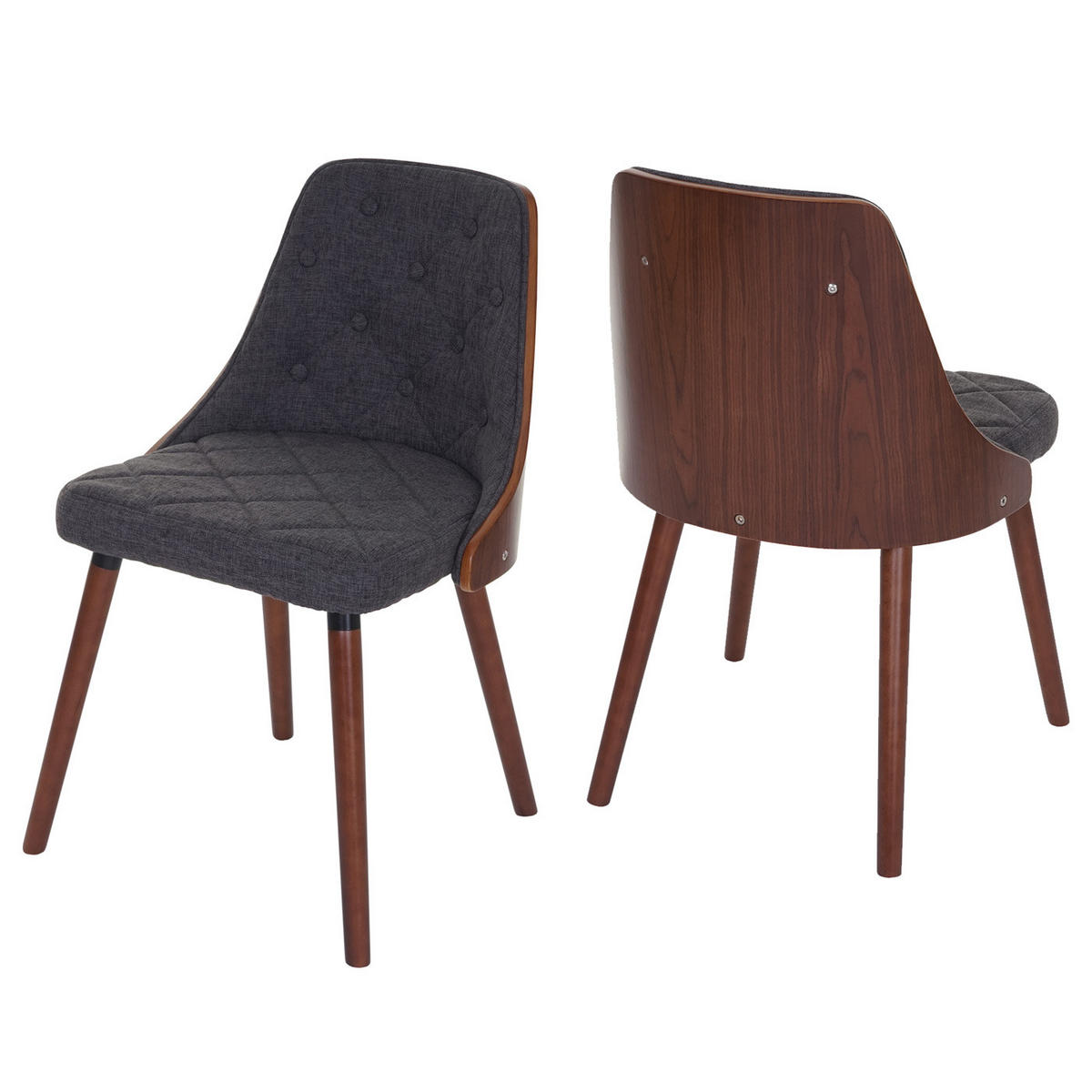 ESSZIMMERSTUHL Grau 2er-Set - Grau, Textil (50/82/53cm) - MCW