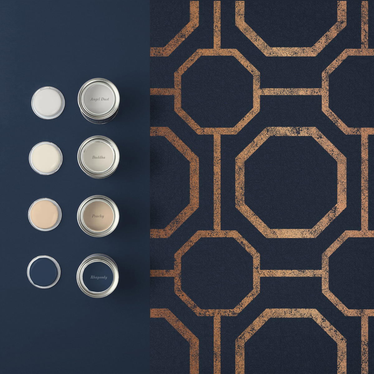 VLIESTAPETE - Sashiko Navy - Blau, Papier/Kunststoff (53/1000cm) - Graham & Brown