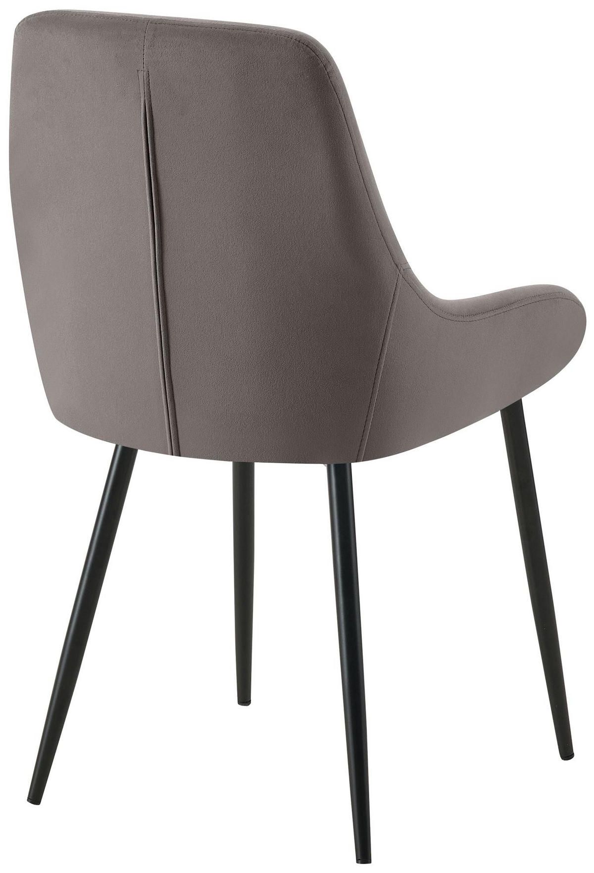 STUHL Samt Anthrazit - Anthrazit/Schwarz, Textil (50/86/53cm) - CLP