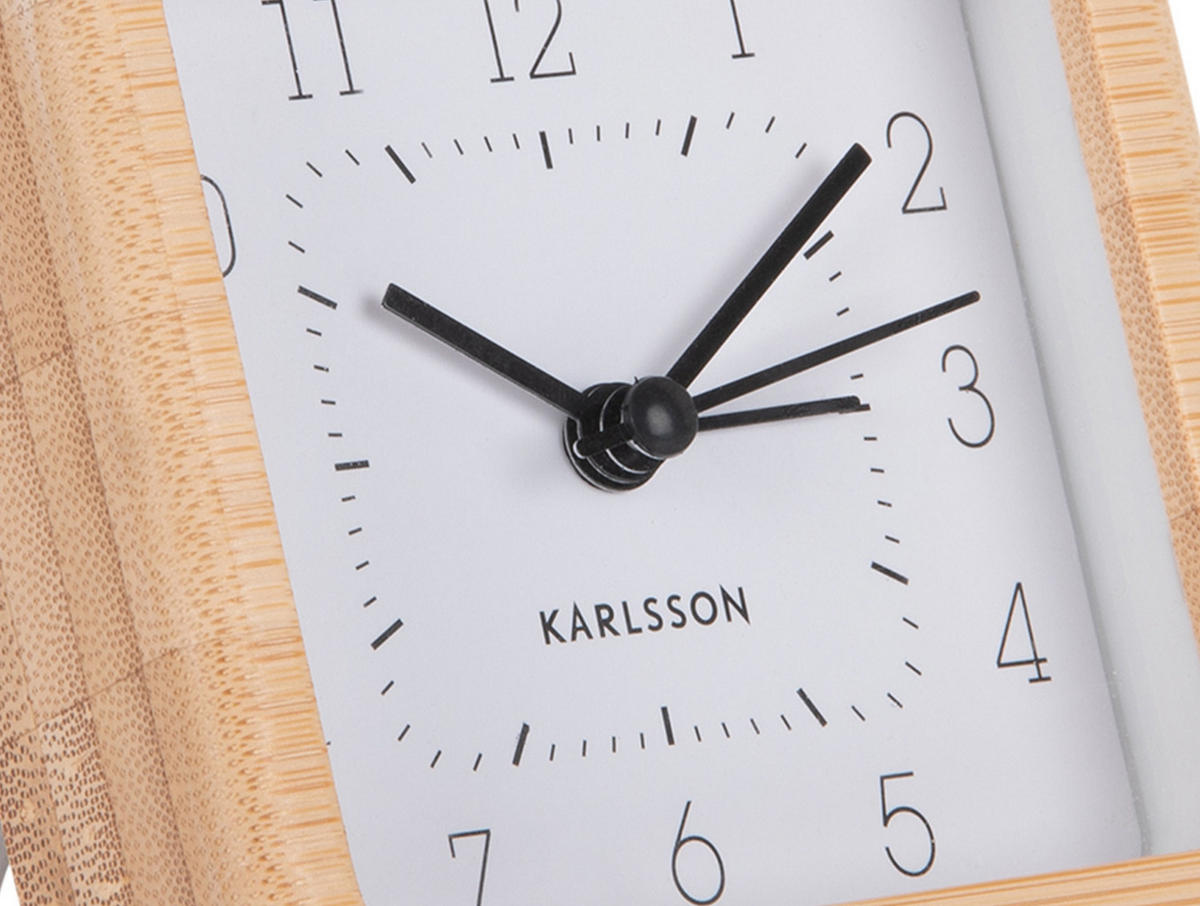 WECKER Neat 9/9/9 cm - Weiß, Naturmaterialien (9/9/9cm) - Karlsson