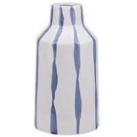 BLUMENVASE Steinzeug weiß Assus - Weiß, Stein (22cm) - Beliani
