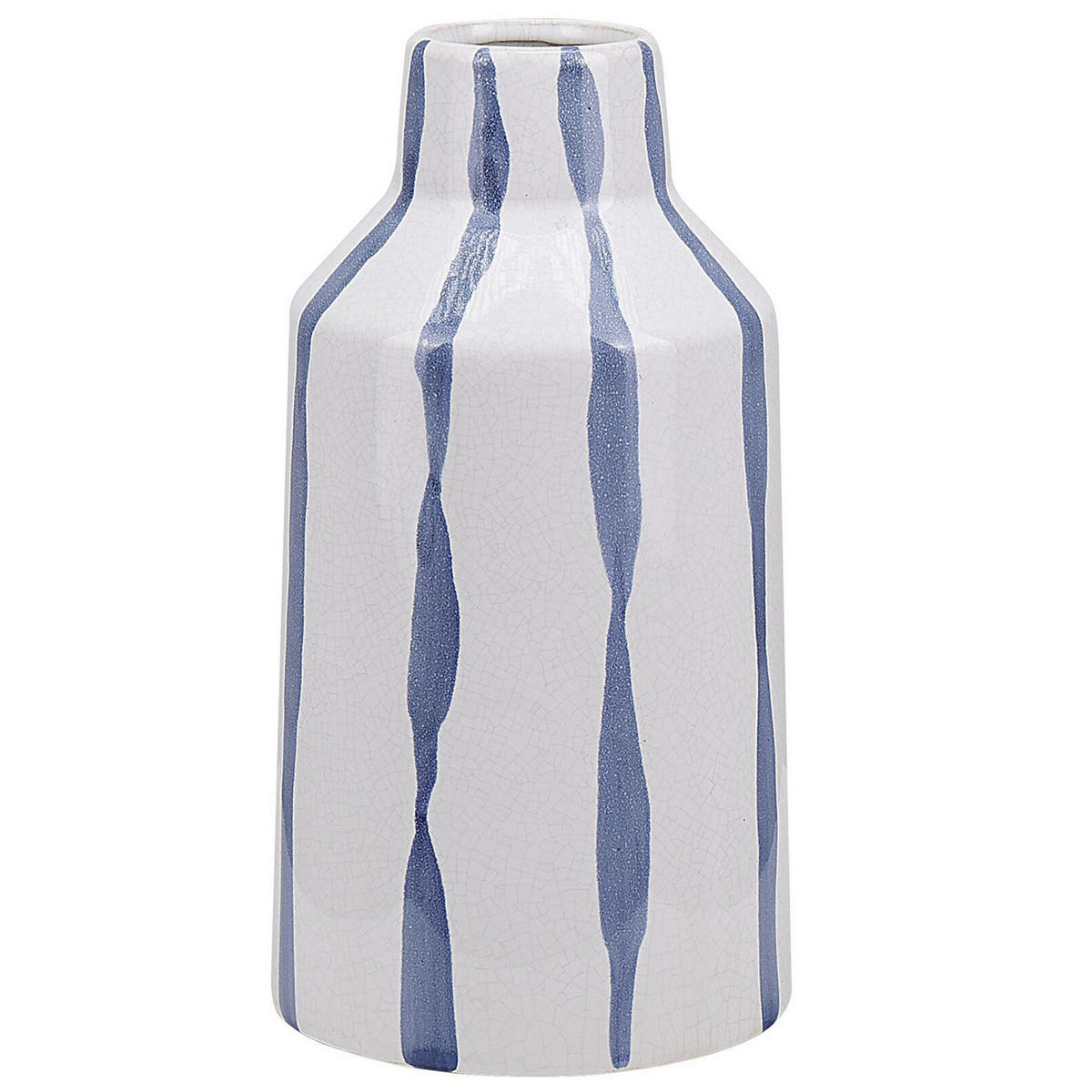 BLUMENVASE Steinzeug weiß Assus - Weiß, Stein (22cm) - Beliani