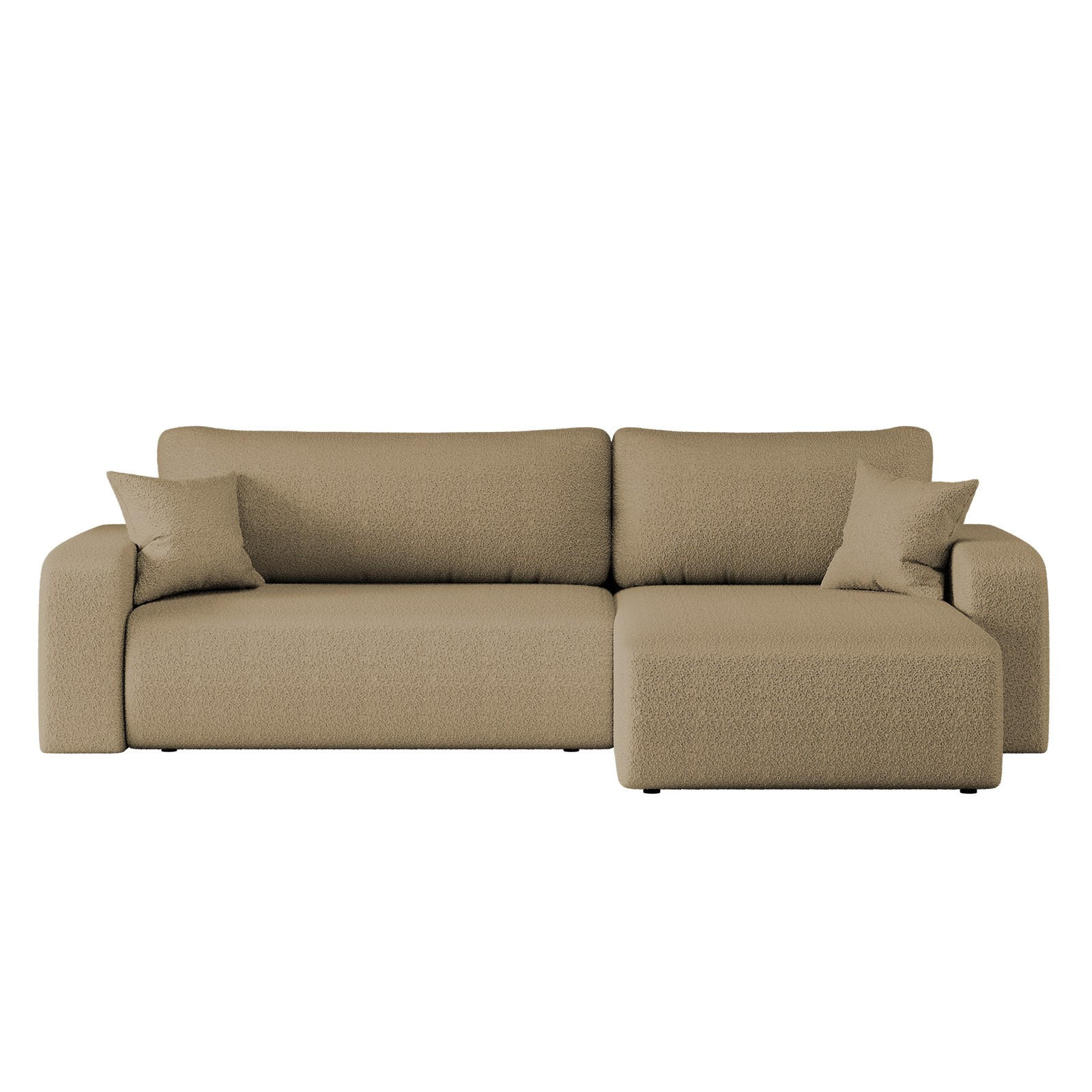 SCHLAFSOFA MILANO XL Und Bettkasten Stoff Quelle Hellbraun Rechts - Hellbraun, Holz (274/82/145cm) - Kaiser Möbel