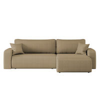 SCHLAFSOFA MILANO XL Und Bettkasten Stoff Quelle Hellbraun Rechts - Hellbraun, Holz (274/82/145cm) - Kaiser Möbel