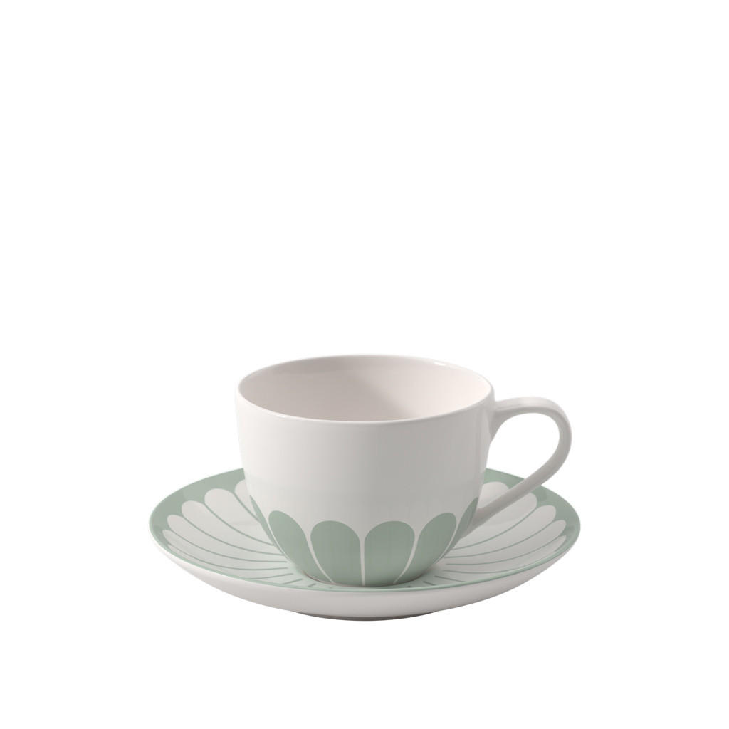 KAFFEETASSE MIT UNTERTASSE Fleur Couleur Vert 160 ml - Grün, Keramik (0.16L) - Villeroy & Boch