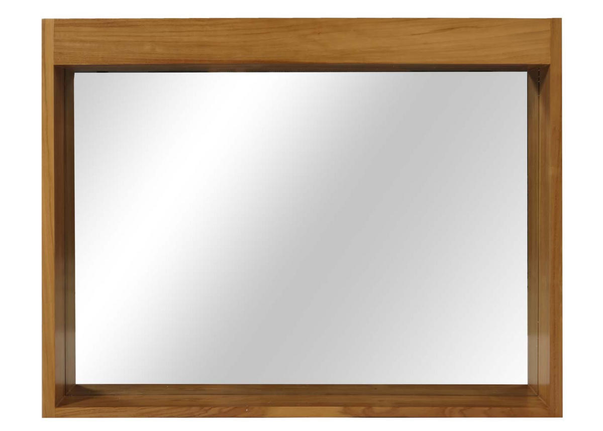 TEAK-WANDSPIEGEL Braun - Braun, Holz (100/77/14cm) - MCW