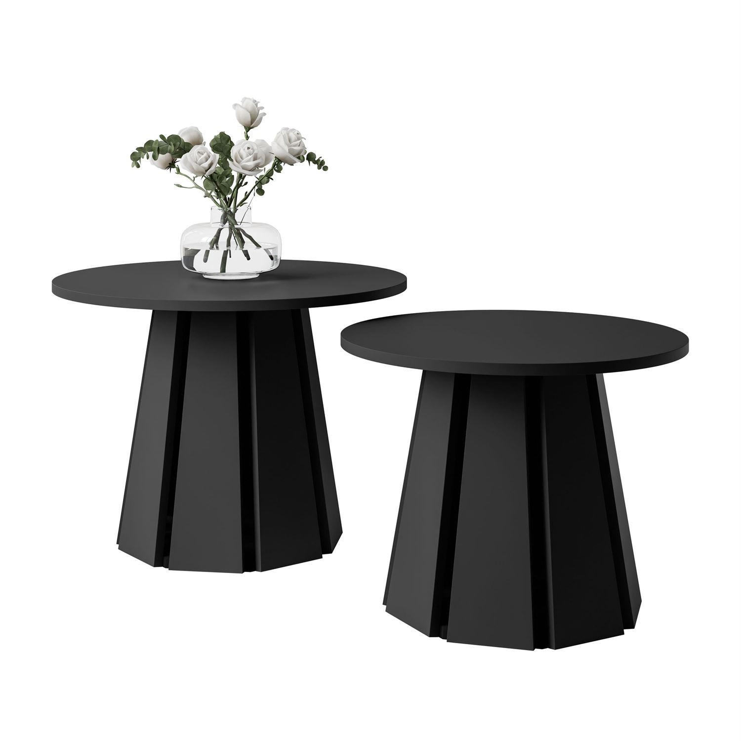 COUCHTISCHSET SILVA 2in1, Schwarz - Schwarz, Holzwerkstoff (67/67/51cm) - Lookway
