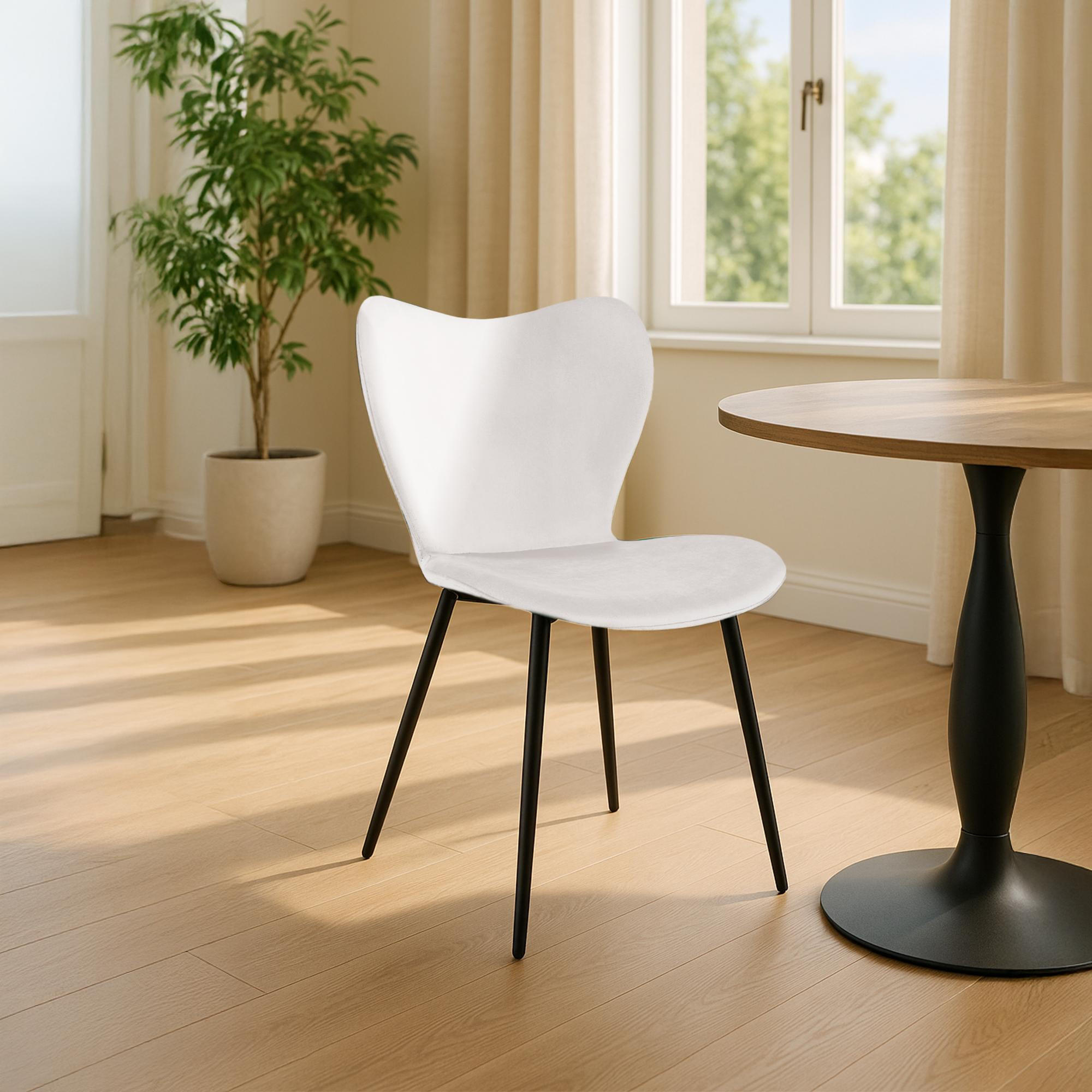 ESSZIMMERSTUHL Samt Grau - Schwarz/Grau, Textil/Metall (50/80/58cm) - CLP