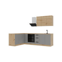 ECKKÜCHE 270 x 170 cm – Nexa K99-G270 – in Beige & Woodline / Matt - Beige/Schwarz, Holz/Metall (270/212/58cm) - ROYAL24_MARKT