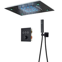 DUSCHSYSTEM Thermostat LED, Matt Schwarz - Schwarz, Kunststoff/Metall (49/165/35cm) - Kaket