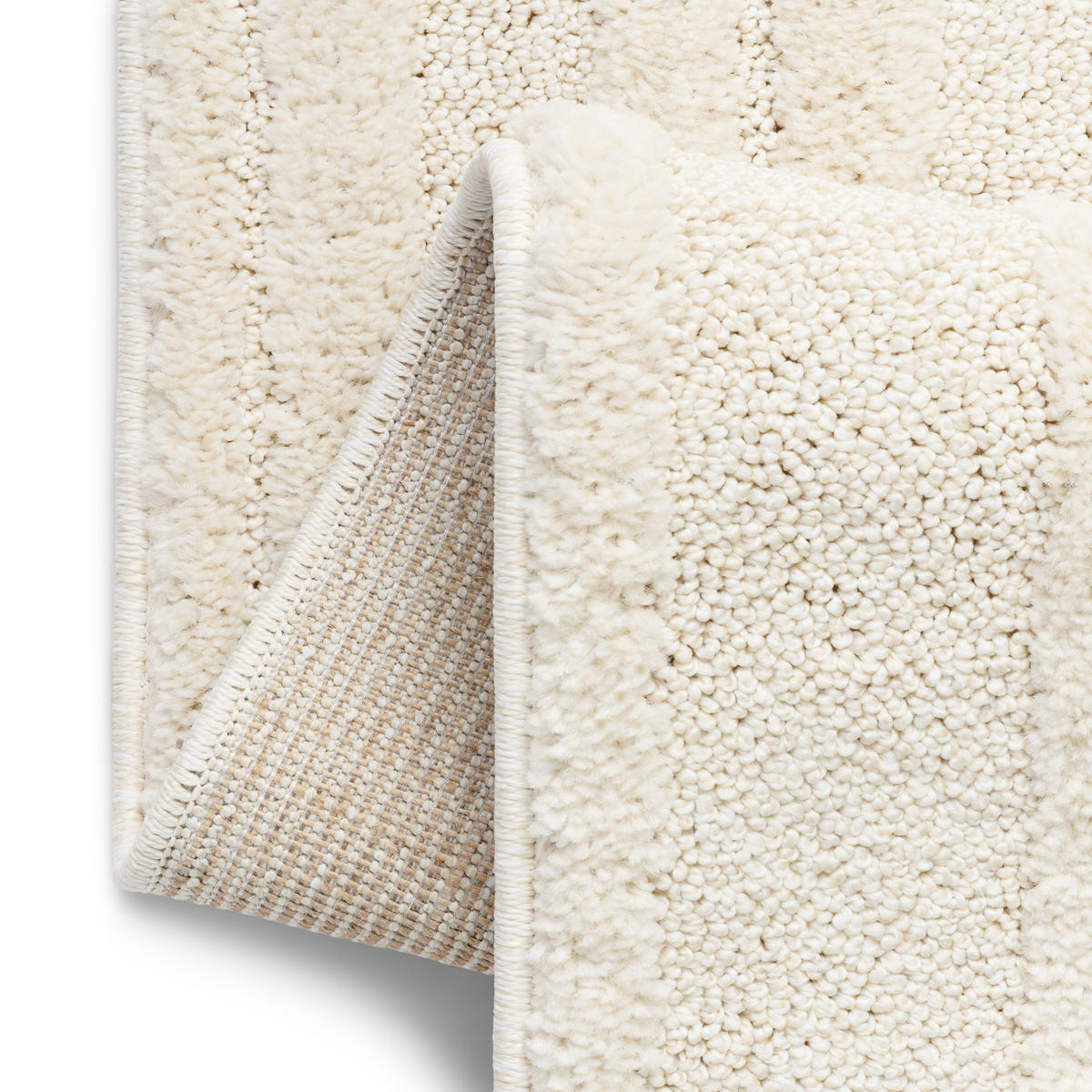 KURZFLORTEPPICH RELIEVO creme grafisch 3D-Struktur 200/300 cm - Creme, Textil (200/300cm) - Tapiso