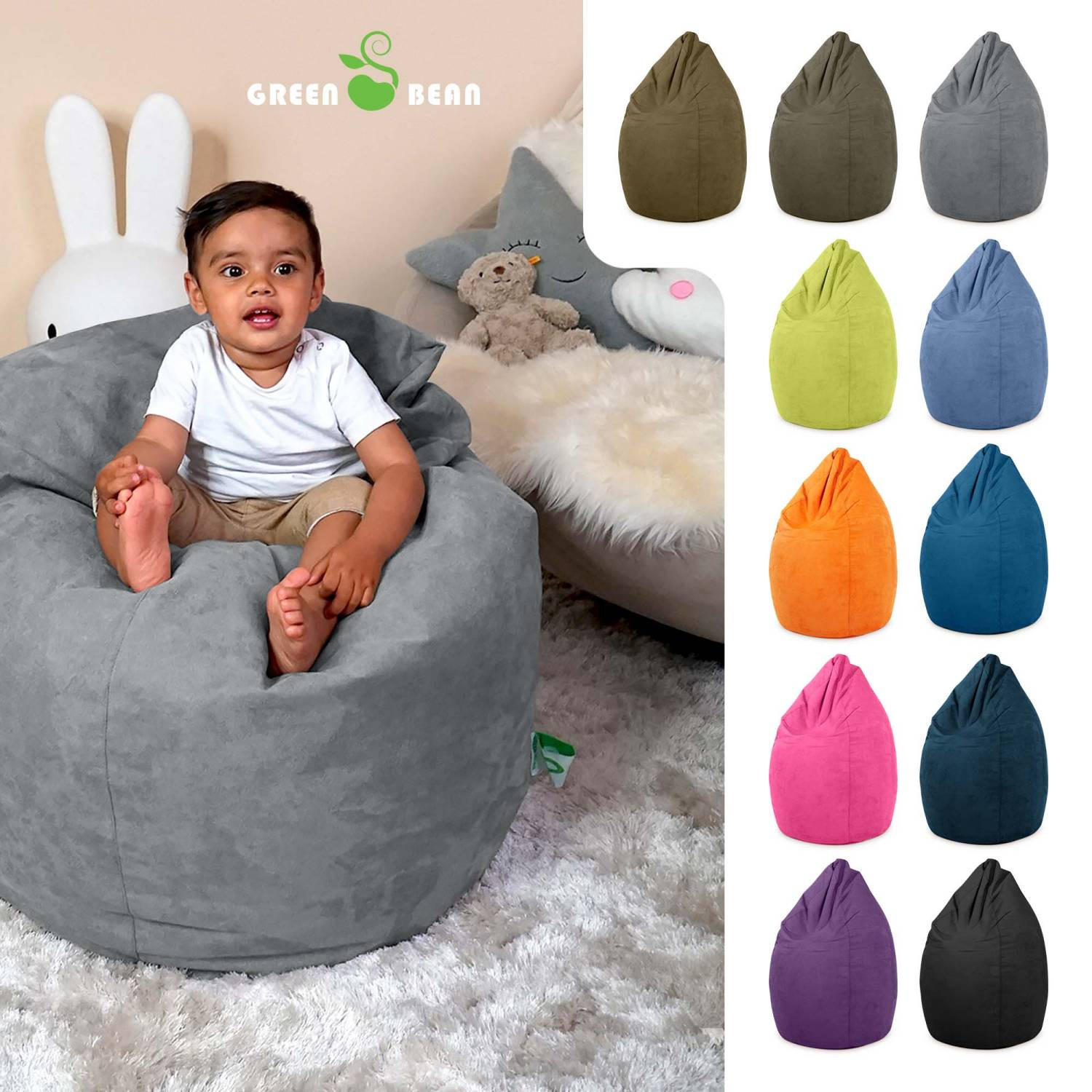 SITZSACK "Drop" 60x60x90cm - 220L - Grau, Textil (60/90/60cm) - Green Bean