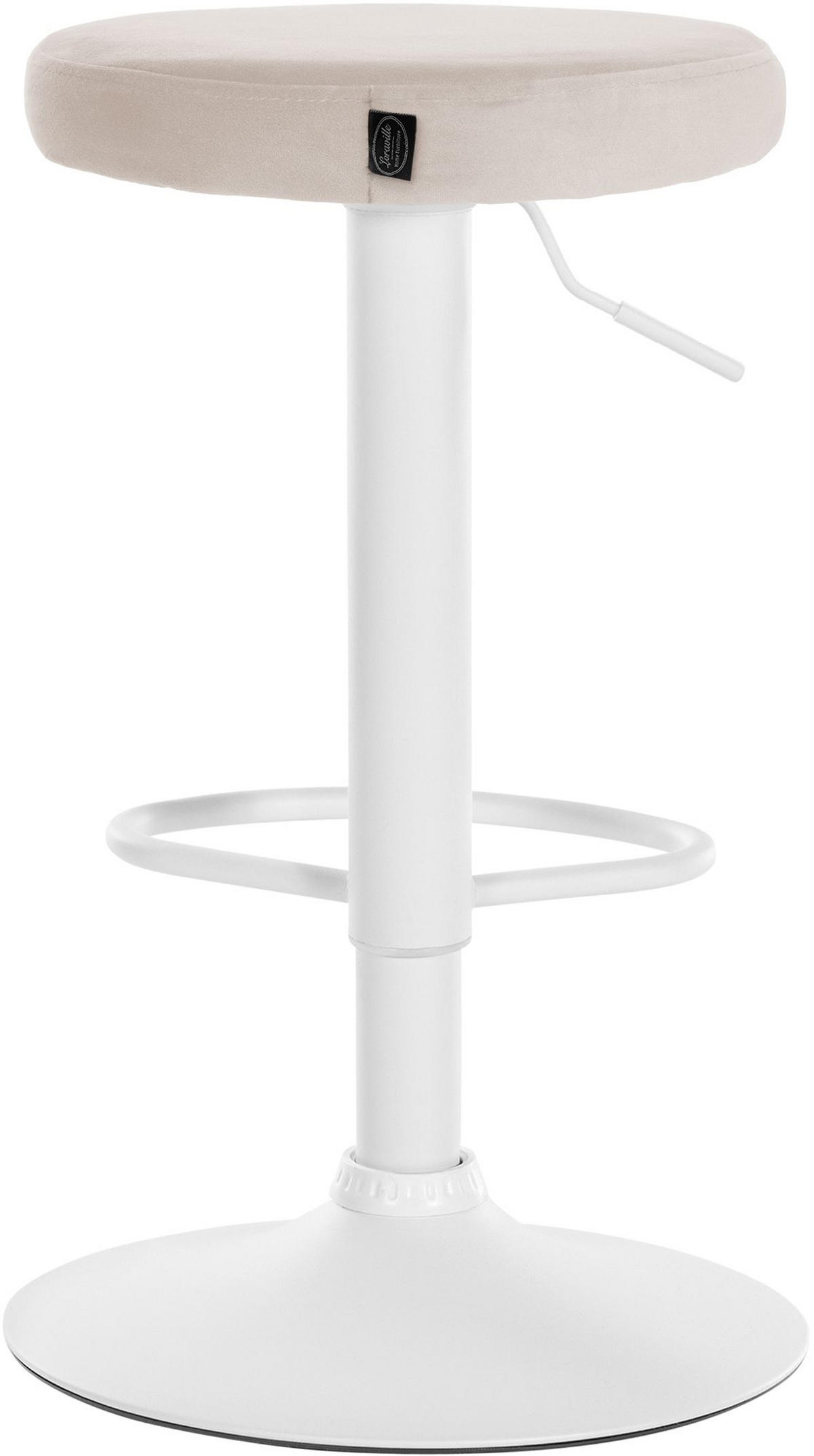 BARHOCKER 2er Set Pontius Samt weiß creme - Naturfarben/Weiß, Textil/Metall (38.5/81/38.5cm) - TPFLiving