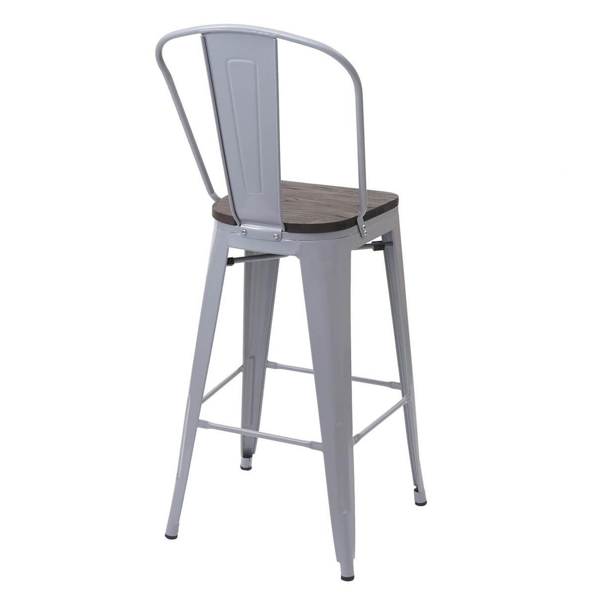 BARHOCKER INKL. HOLZ-SITZFLÄCHE Grau - Grau, Holz (50/117/45cm) - MCW