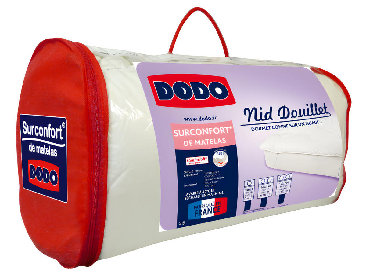 TOPPER - 2 Personen - stoff - weiß Nid Douillet - Weiß, Textil (140/190cm) - Dodo