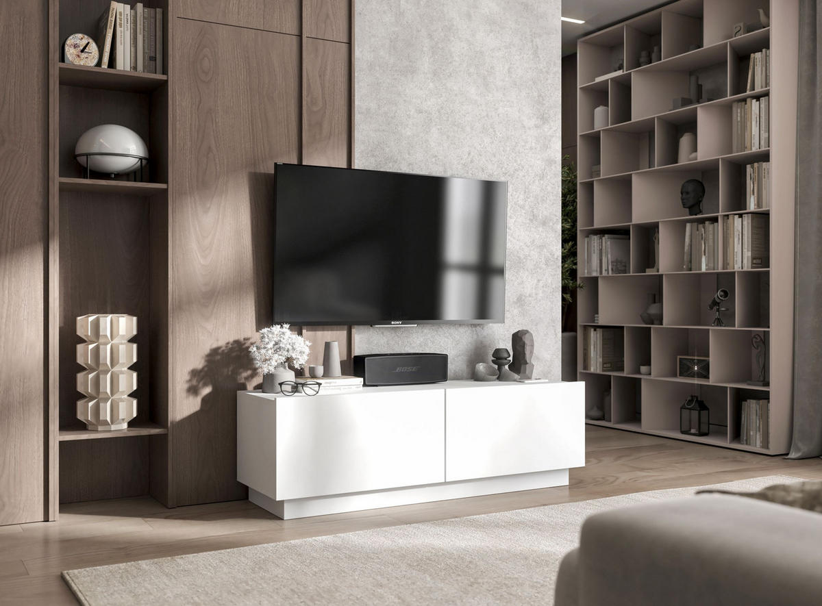 TV-SCHRANK Enjoy Weiß matt Loft 120 cm - Weiß, Holzwerkstoff (120/37/35cm) - Meble Lindner