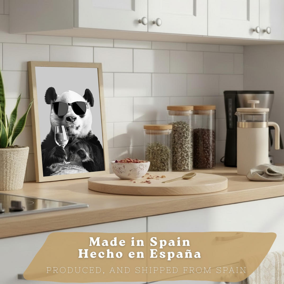 PLAKAT Sada 2 Panda Bears A4 bez rámu - čirá, papír (29.7/1/21cm) - Nacnic