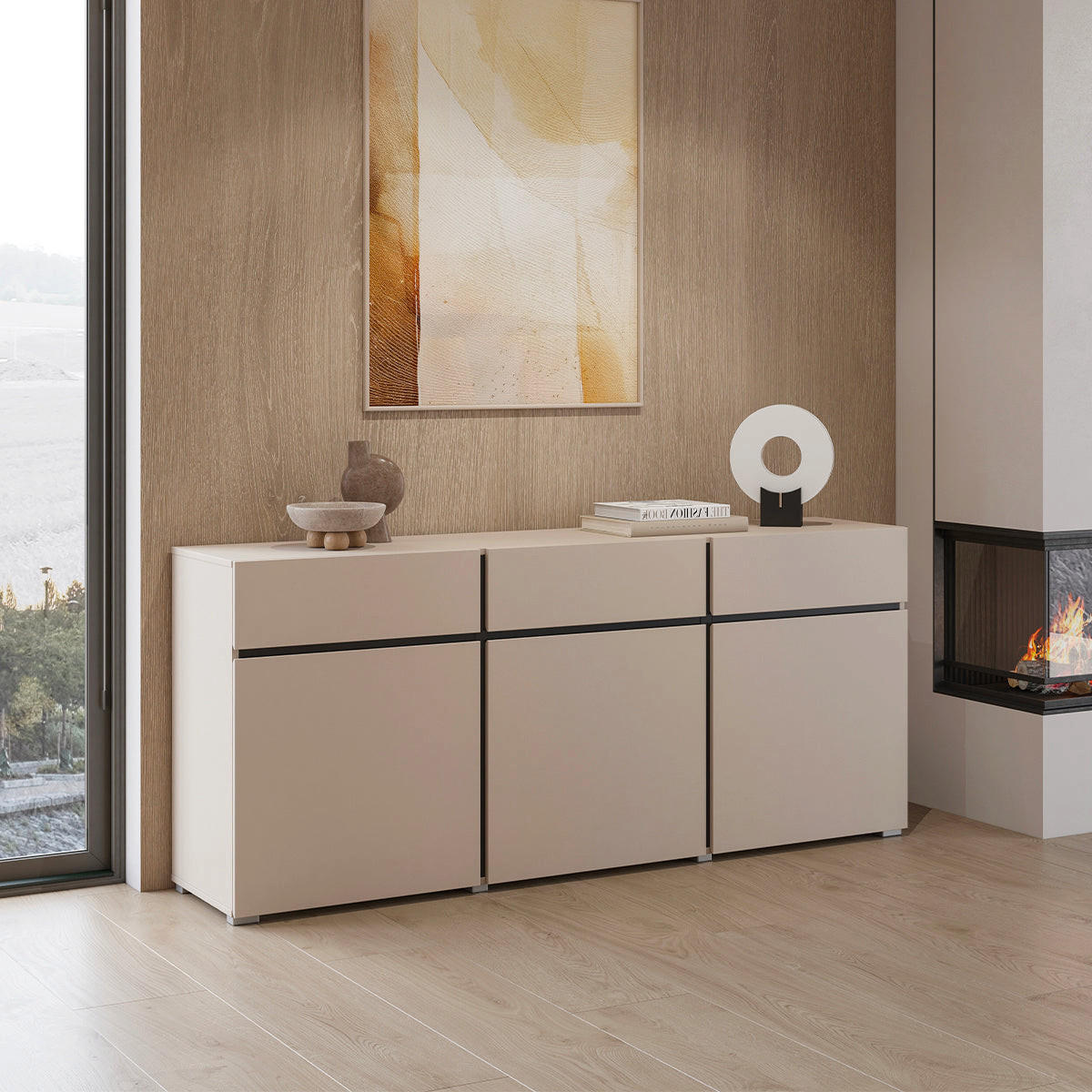 SIDEBOARD Lilia Kašmír - kašmírová, kompozitní dřevo (180/78/40cm) - Petits-meubles