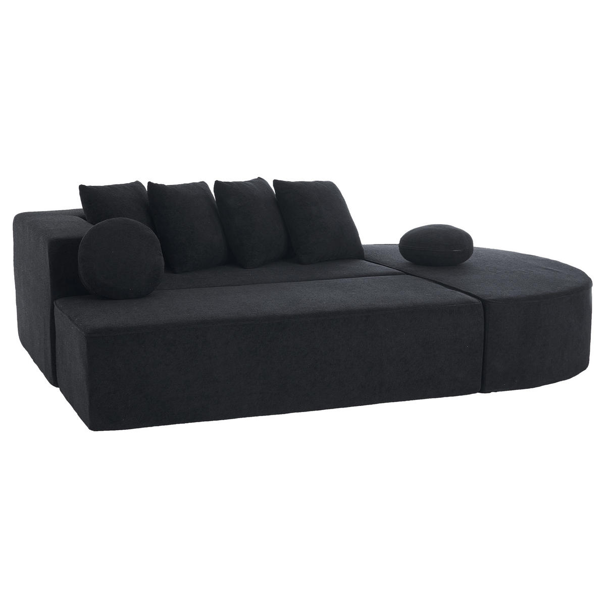 ECKSOFA DE-34967 segmentiertes Cloud-Design Weiß - Schwarz, Textil (171/263cm) - ComfortXL