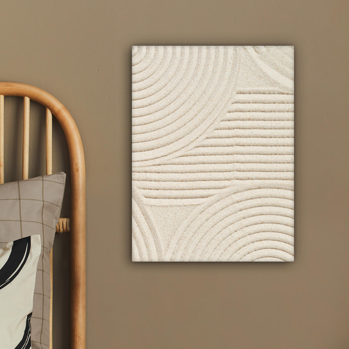 LEINWANDBILD Muster - Abstrakt - Weiß 30x40 cm - Beige, Textil (30/40cm) - MuchoWow