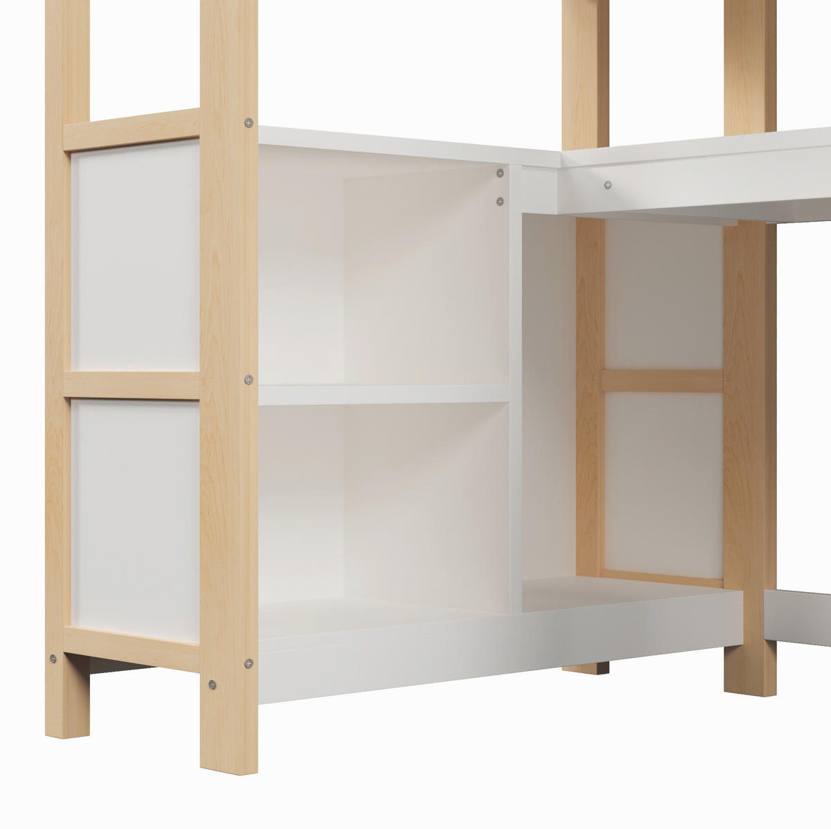 HOCHBETT 90/200 cm aus Kiefernholz mit Schreibtisch, Natur - Naturfarben, Holz (90/200cm) - OKMYHOME