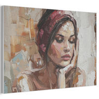 AKUSTIKBILD Frau - Lackierung - Porträt - Modern Akustikpaneele 90x60 cm - Altrosa, Kunststoff (90/60/0.9cm) - MuchoWow