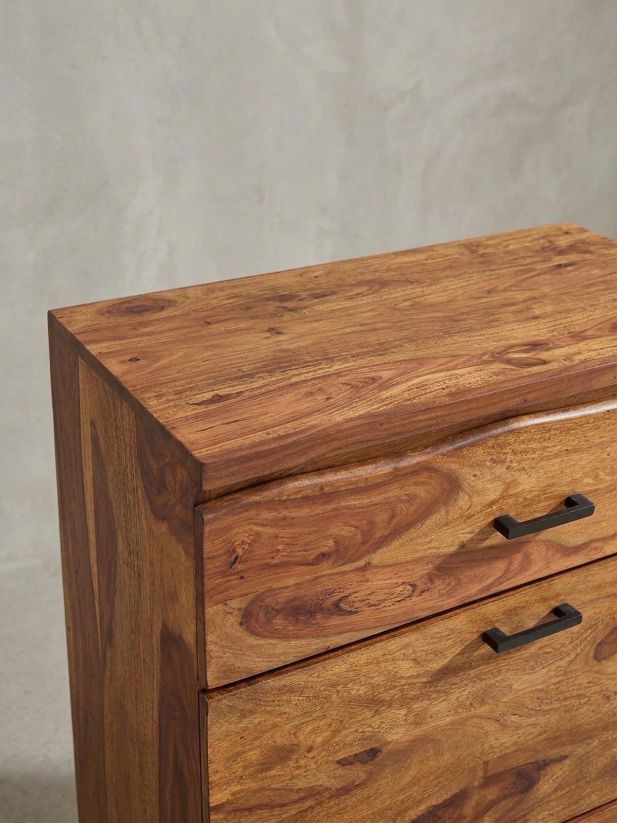 KOMMODE – Massivholz, 80x120x41,5 cm, Metallgestell, 3 Schubladen - Schwarz/Braun, Holz/Metall (80/120/42cm) - KADIMA DESIGN
