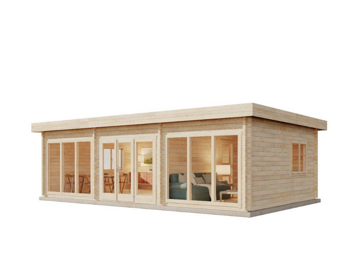 GARTENHAUS Holz Campus - Naturfarben, Holz (933/270/586cm) - Alpholz
