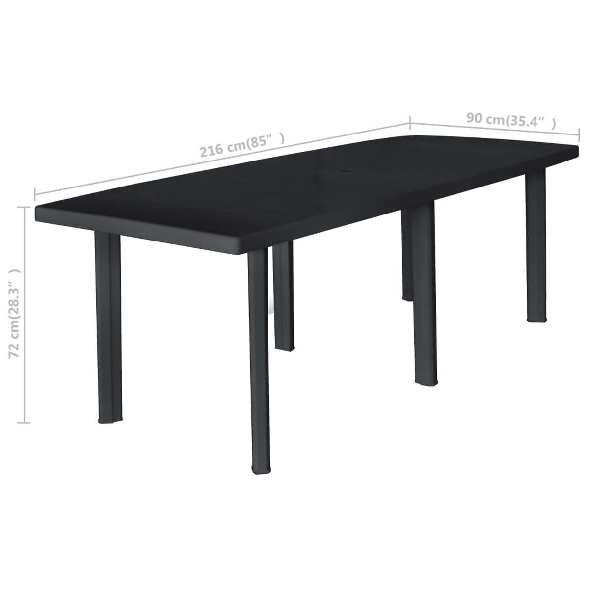 GARTENTISCH Tischolf 90/72/216 cm - Anthrazit, Naturmaterialien (216/90/72cm) - ZMH