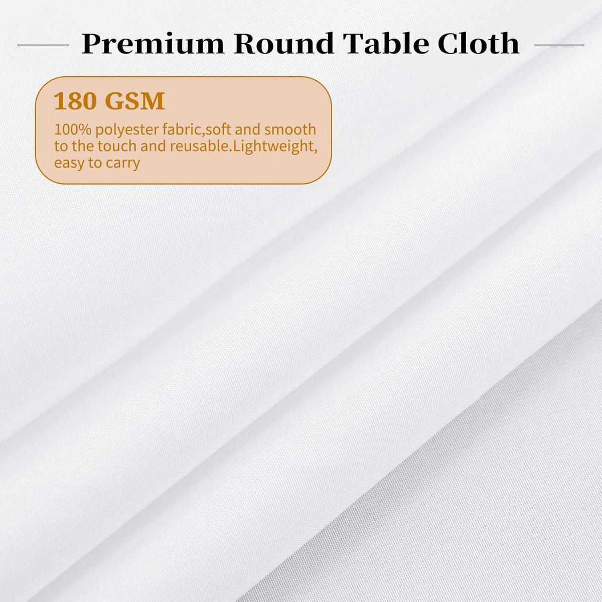 TISCHDECKEN 6er Set rund 305 cm Weiß - Weiß, Textil (305/305/1cm)