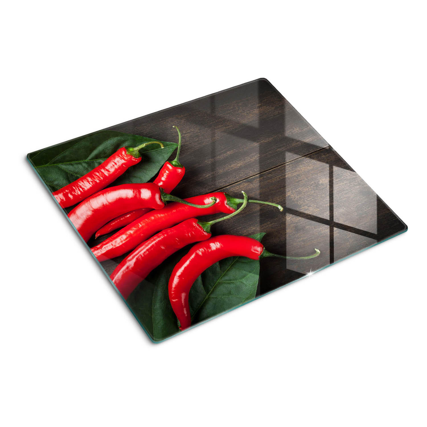 GLASPLATTE 60x52 cm Chilischoten - Rot, Glas (60/0.4/52cm) - TULUP
