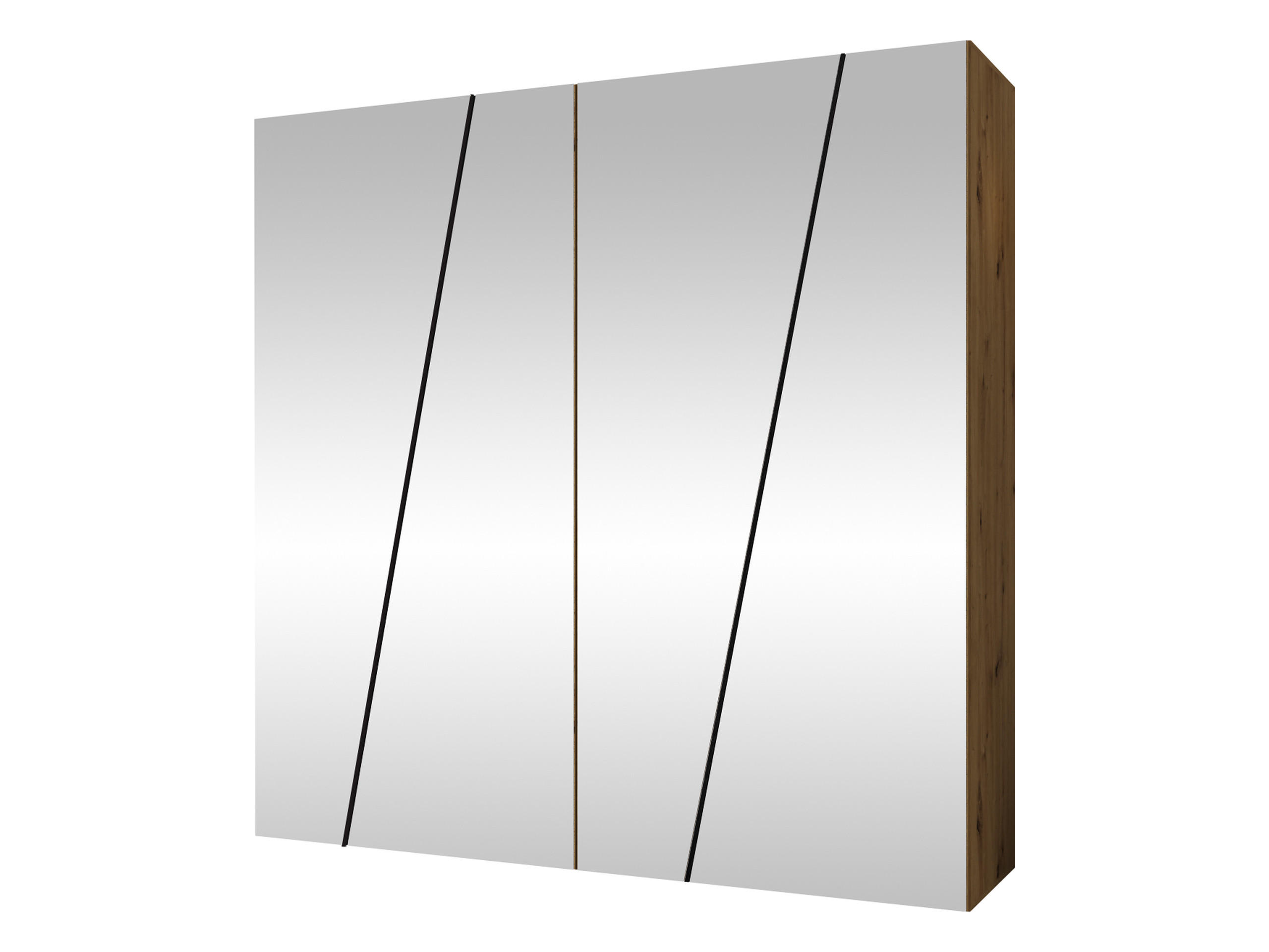 DREHTÜRENSCHRANK Zen 4L 200 cm - Schwarz/Eiche Artisan, Holzwerkstoff/Kunststoff (200/202/50cm) - MIRJAN24