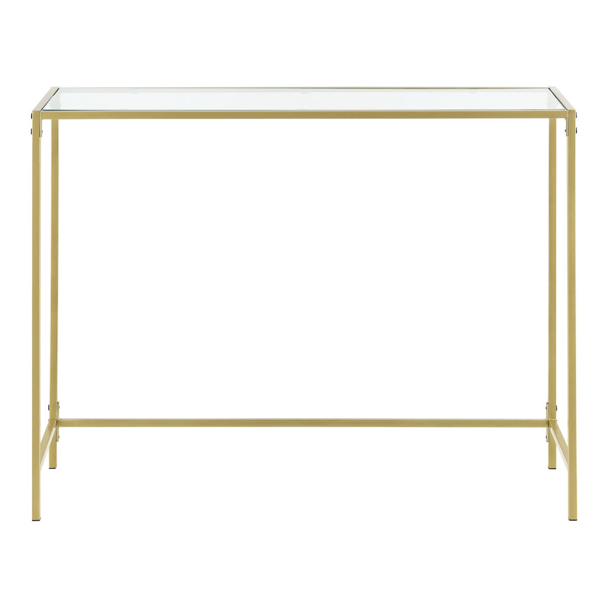 KONSOLENTISCH Alajärvi - Goldfarben, Glas (35/100/80cm) - [en.casa]