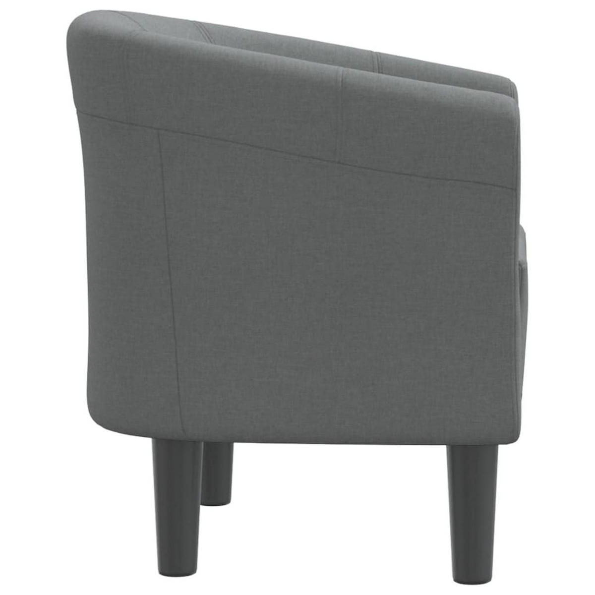 CLUBSESSEL Dunkelgrau Stoff - Dunkelgrau, Kunststoff/Textil (56/68/70cm) - vidaXL