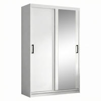 SCHWEBETÜRENSCHRANK Hela 100/205/60 2-türig weiß mit Spiegel - Weiß, Holzwerkstoff (100/205/60cm) - Beautysofa